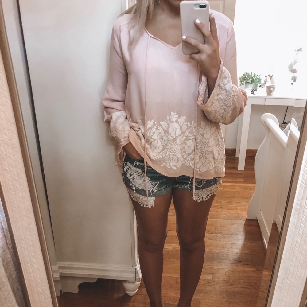 Bell sleeve top